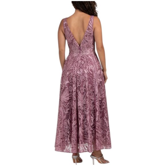 MAC DUGGAL Sleeveless Lace Embellished Tea Length Dress - Picture 3 of 3